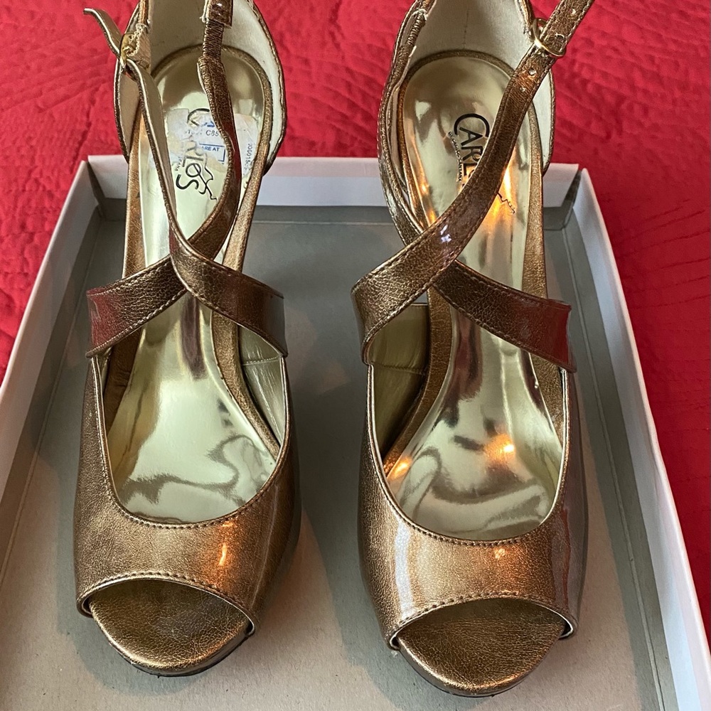 Gold Patent Heels
